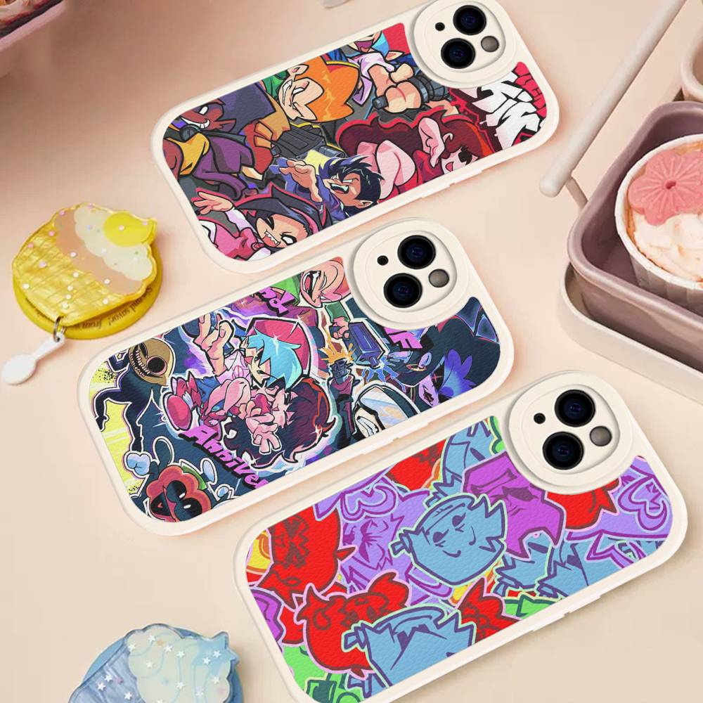 Music Game Friday Night Funkin Phone Case For IPhone 16 15 14 13 12 11 Pro Max Plus Soft Leather Cover