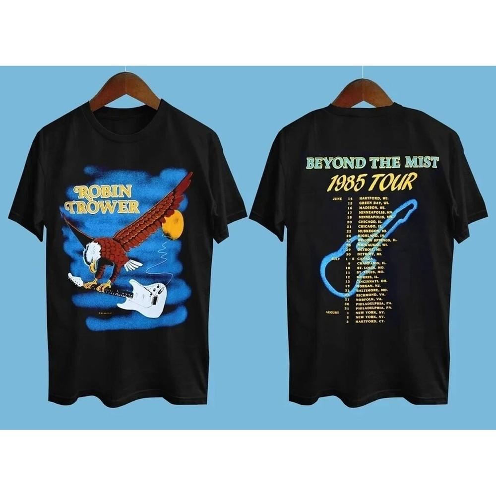 80s Robin Trower Beyond The Mist Tour 1985 Black All Size Unisex T-Shirt S