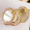 Romantic Antique Handheld Makeup Mirror Reliefs Portable Mirror Mini Retro Makeup Mirror  Gift