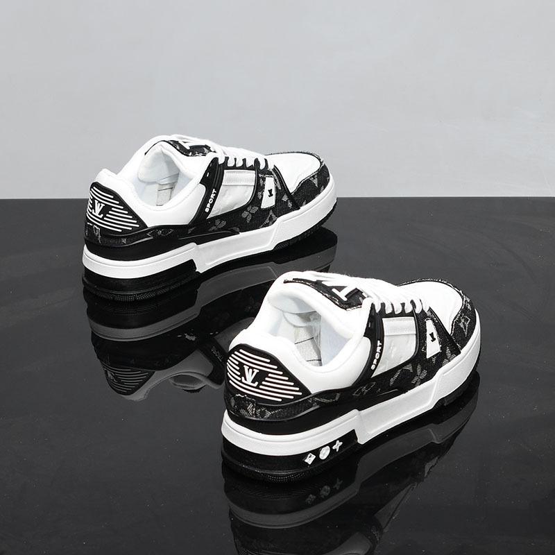 Spring Breathable Casual Leather Board Shoes Youth Sports Thick Sole Heightening Couples Tide Shoes S1