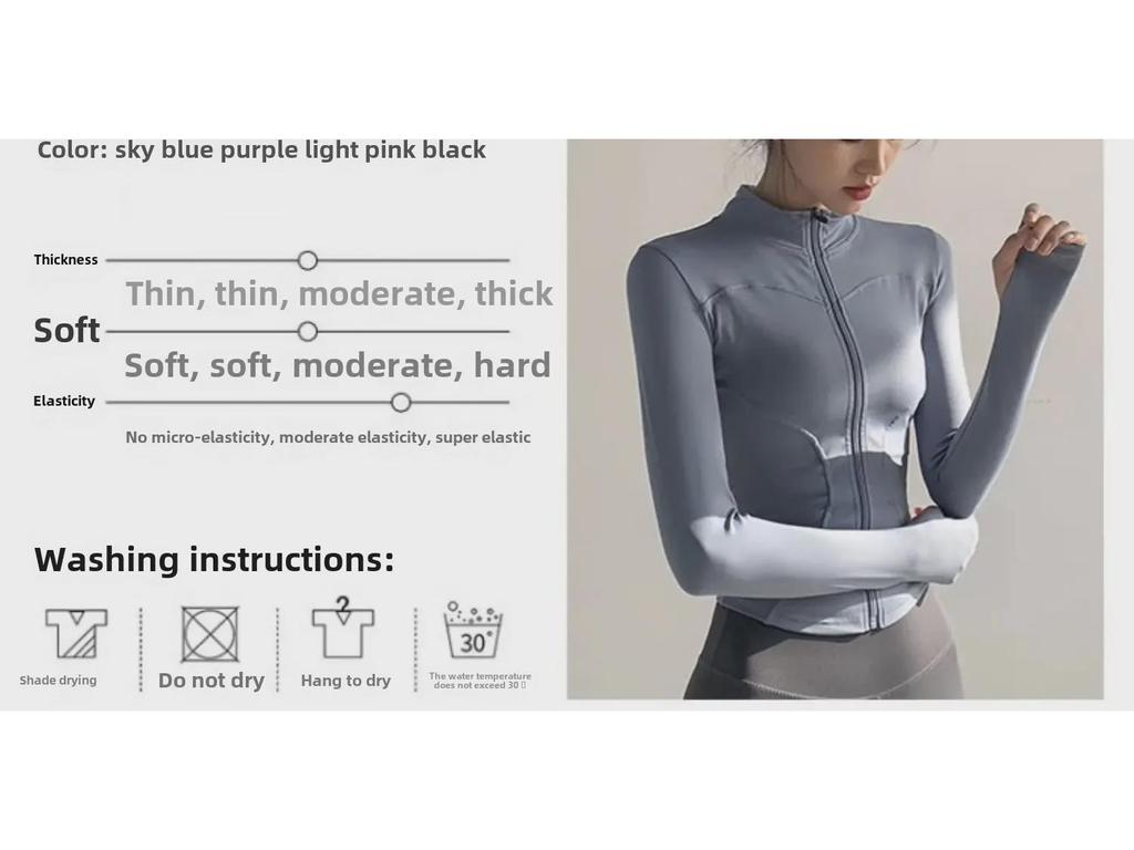 Women's Nylon Fitness Jacket - Elastic, Quick-Drying, Long-Sleeve Top for Spring/Autumn Running, Sports, Training, and Yoga.