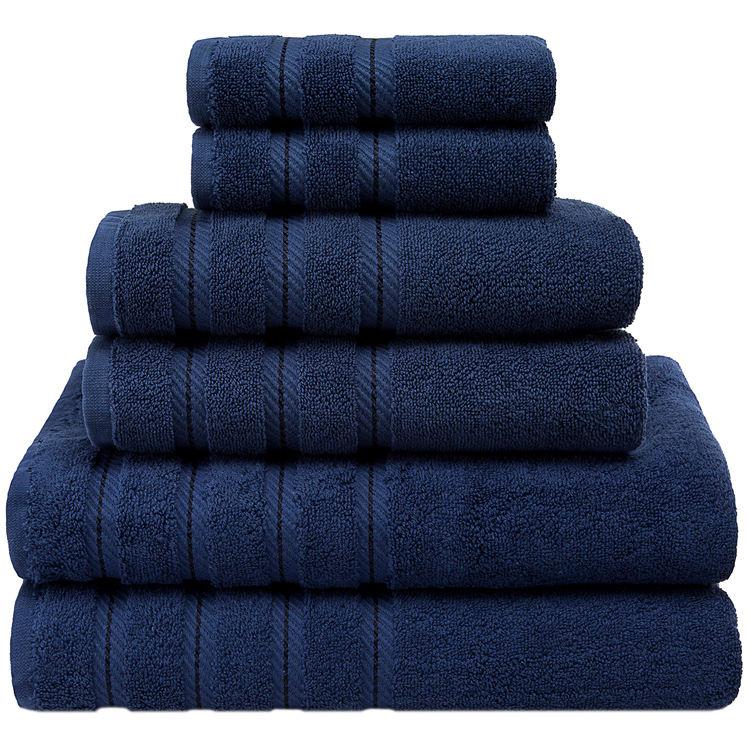 Hochwertiges Superweiches Hochabsorbierendes Luxus Gewebtes Dobby-Rand 6-teiliges 100% Baumwolle Handtuchset Umweltfreundlich Schnelltrocknend OEKO-TEX