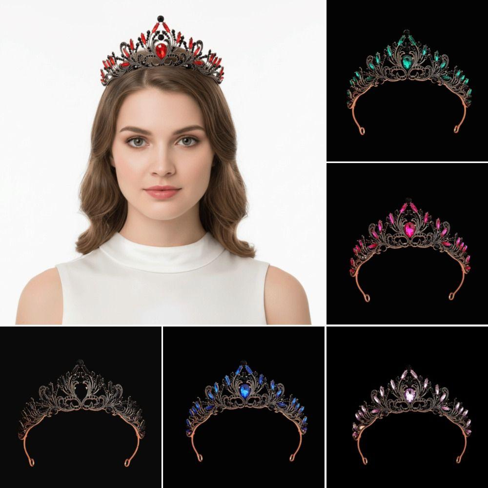 Sparkling Baroque Bridal Crown Alloy Headwear Vintage Prom Tiaras Wedding