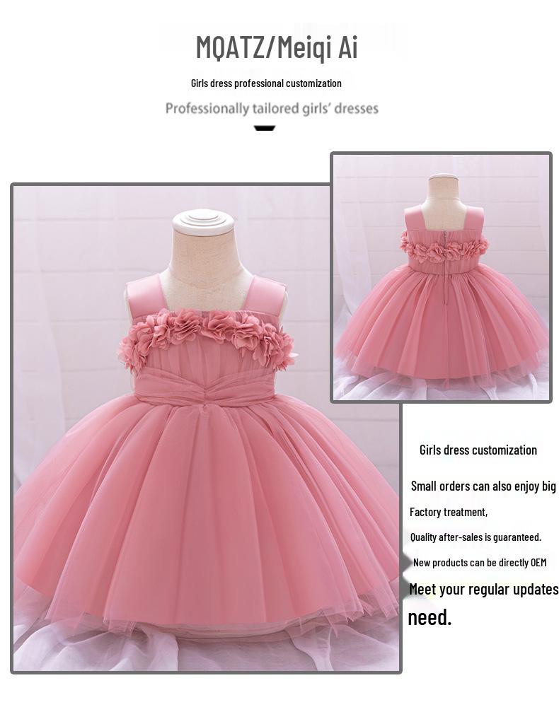 European & American Style Fluffy Tulle Princess Dress for Kids - Formal Wedding & Piano Performance Costume