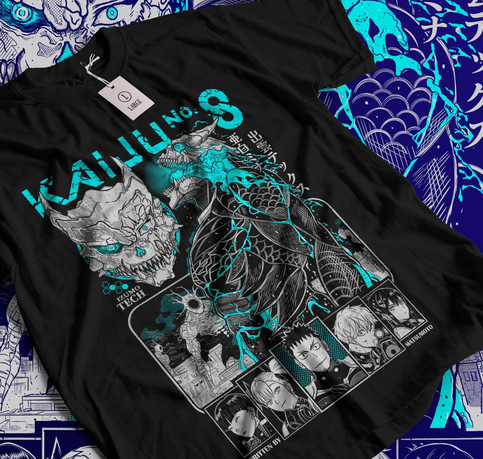 

Kaiju no 8 T-Shirt Mens Womens Tees Top Mina Shiro kaij Gift Manga Best Anime Graphic Tee Black 135 XL