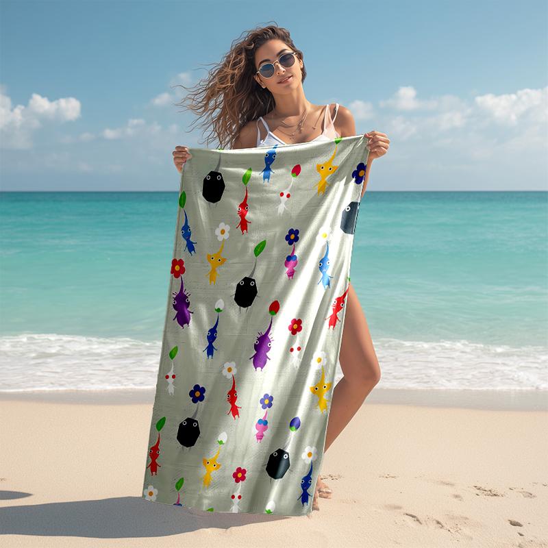Beach Towel with Pikmin Pattern - Soft,absorbent,machine Washable Lightweight&Modern,swimming,Travel Essentials