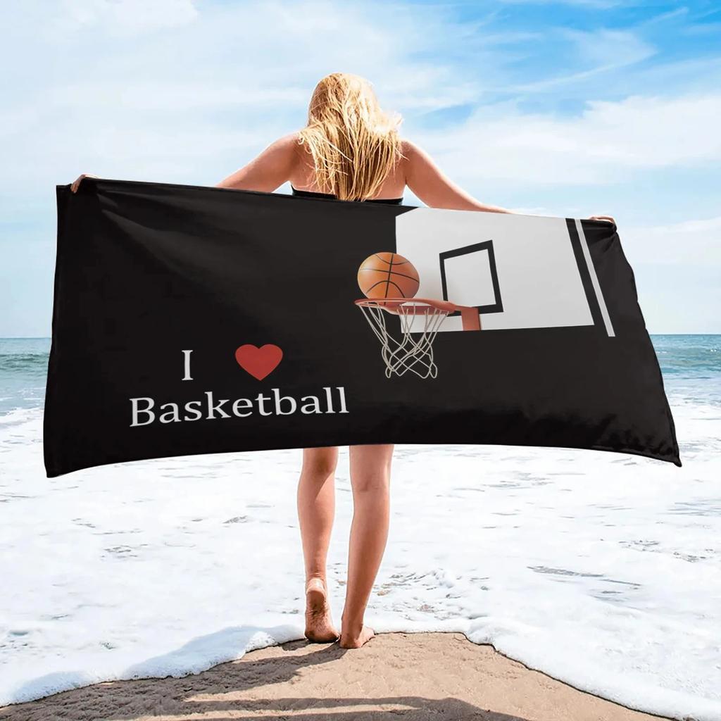 Basketball Beach Towels Microfiber Absorbent Bath Towel Outdoor Travel Sport Beach Towel for Adult Kids Quick Dry Swimming Cover