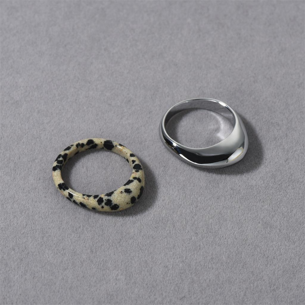 Double-Layer Stacked Ring, Spotty Stone Simple And Fashionable Commuting Versatile Niche Original Design High-End Style
