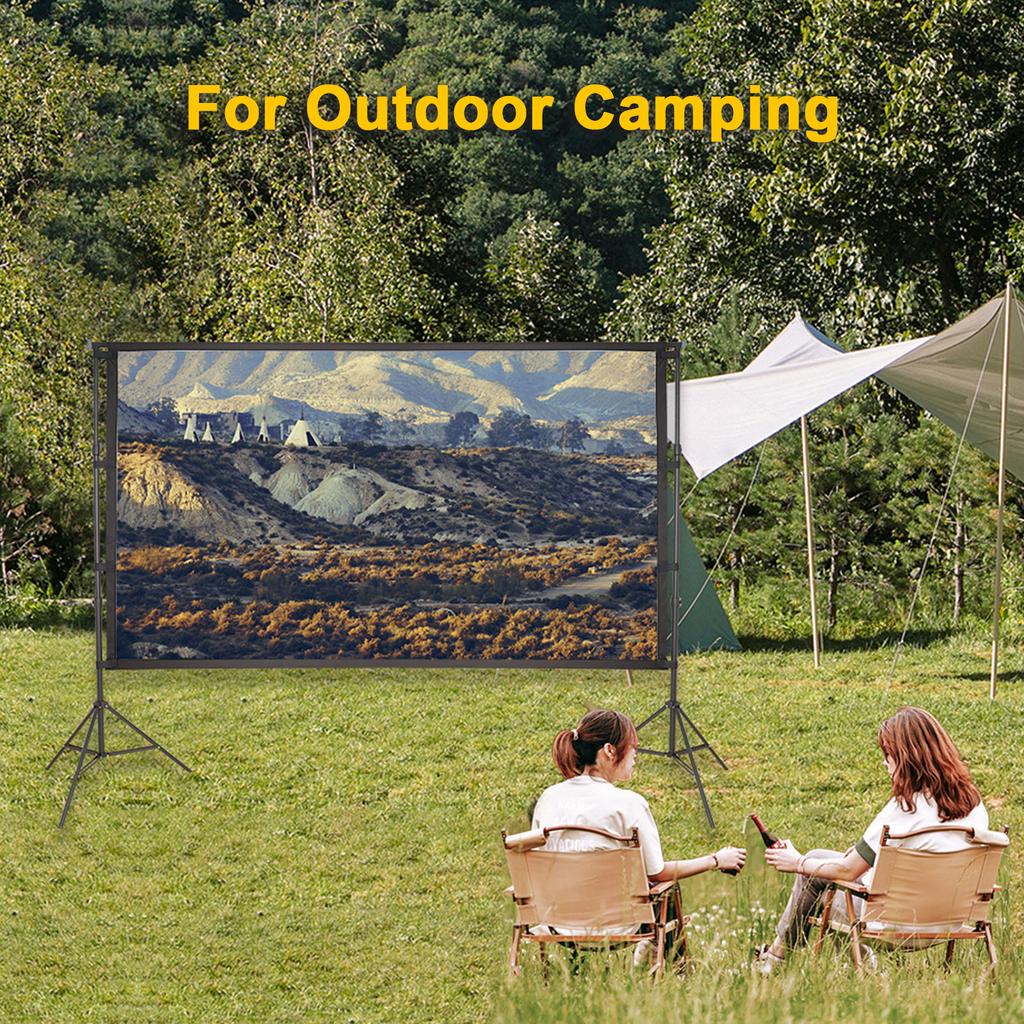 Portable Projector Screen with Stand Projection Screen Indoor Outdoor Movie Screen with Carrying Bag Fast Setup for