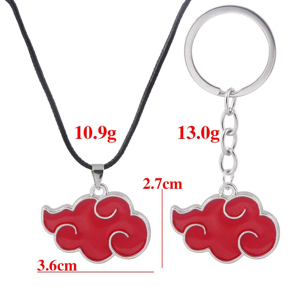 Japanese Anime Naruto Cosplay Akatsuki Organization Red Cloud Sign Metal Unisex Pendant Trendy jewelry Women Men Necklace