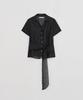 Loutaideu Sheer Scarf Tie Shirt [Black]