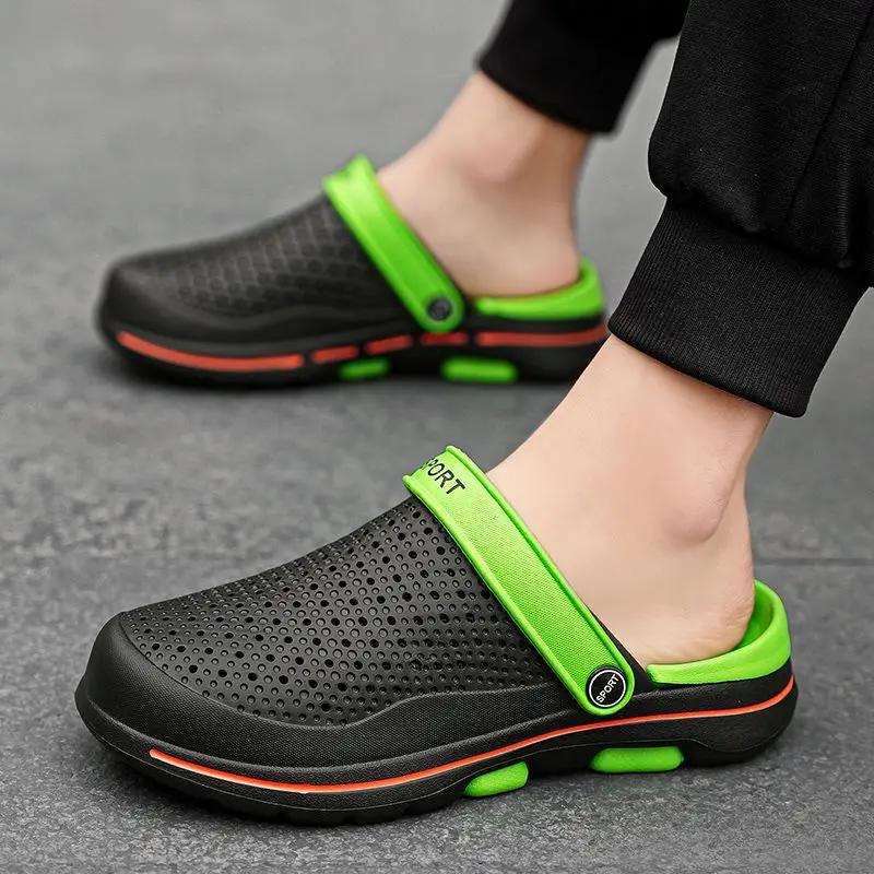 Fashion Men's Shoe Sabot Beach Hole Male Slipper Soft Platform Rubber Designer Luxury Comfortable Low Price Clappers 2025 Eva Fun Slides