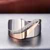 Exaggerated Personality Micro Pave Synthetic Zirconia Retro Large Rings for Women Luxury Crisscross Statement Punk Rings