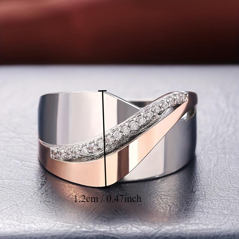 Exaggerated Personality Micro Pave Synthetic Zirconia Retro Large Rings for Women Luxury Crisscross Statement Punk Rings