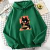 Funny Black Ramen Cat Japanese Anime Style Design Printed Hoodie Fleece Sweatshirt Soft Graphic Pullover Casual Clothes