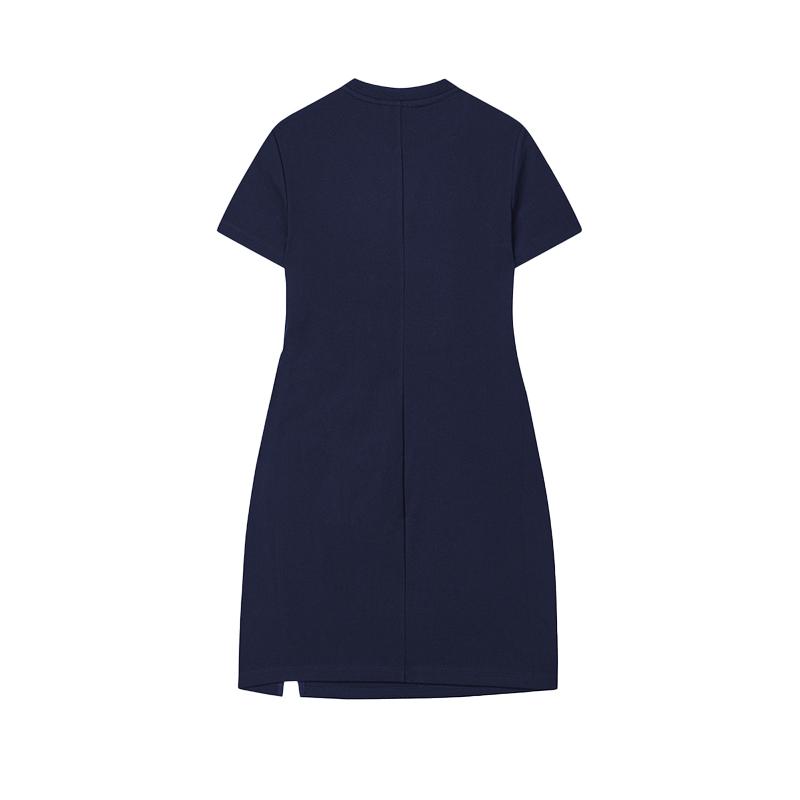 New FILA ORIGINALE Short Sleeved Dress Women's Dark Silent Blue DB F51W529313F-DB