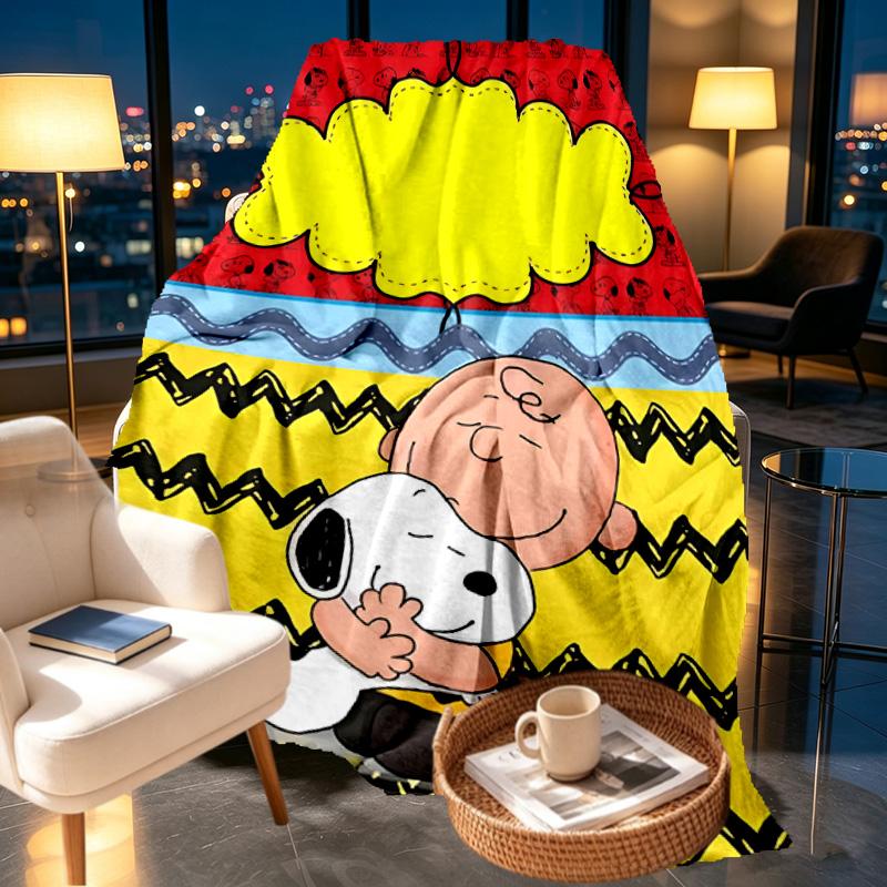 Snoopy Print Blanket - Soft & Comfortable, for Bedroom, Travel, Sofa, Home Decoration - Birthday Christmas Gift for Friend