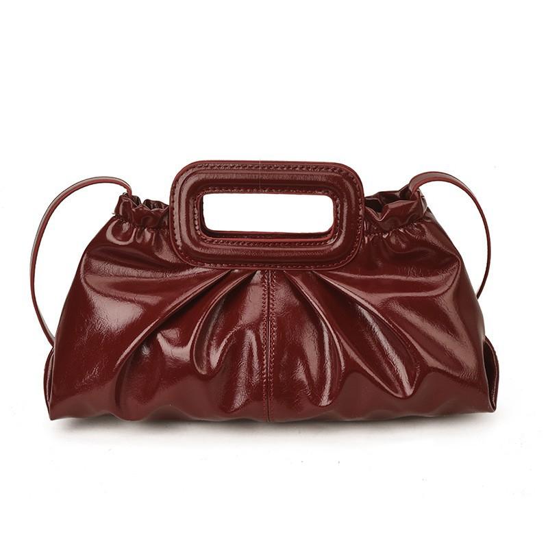 

High-end Bag Women s Retro Pleated One-shoulder Cross-body Socialite Temperament Evening Wear Dinner вино красного