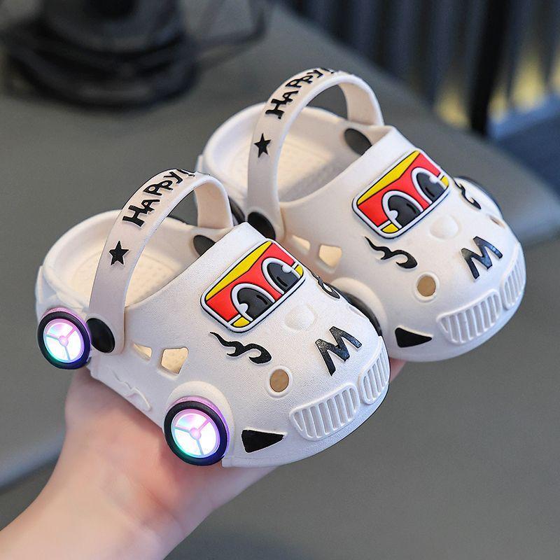 Summer Children's Car Light-emitting Non-slip Soft Bottom Large and Small Children's Bathroom Baby Sandals Slippers Children's Slippers New