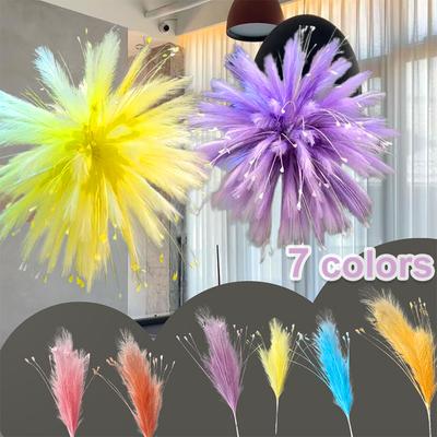 1PC Simulated Reed Grass Artificial Flowers Wire Mesh Flower Wedding Decoration Simulated Flower Colorful Peacock Grass 7 Colors