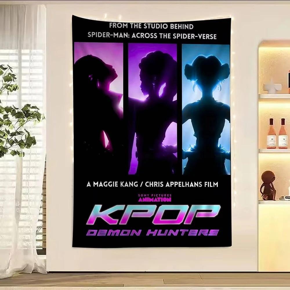 2025 Pop Anime K-Pop D-Demon H-Hunters Tapestry Birthday Gift Home Decoration Wallpaper Banner Tapestry Aesthetic Decoration