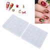 2 Pcs Xmas 3D Nail Mold Reusable Cute Silicone Nail Mold Xmas Tree Snowflake Carving Template