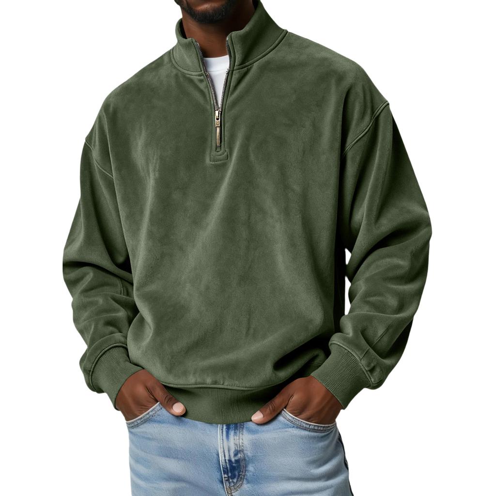 Sudadera con capucha y cremallera casual para hombre