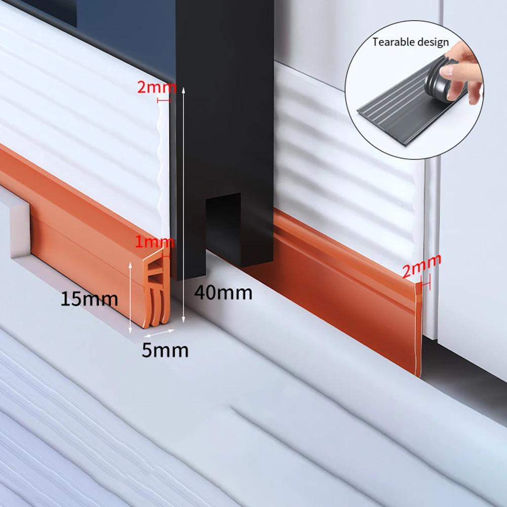 

TPE Sliding Window Seal Strip Self Adhesive Triple Sound Insulation Windproof Anti-Cold Door Under Flexible Weatherstrip Gap 2M
