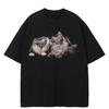 Streetwear Kočky Grafické Tričko Bavlněné Tričko Unisex Topy Trička Léto Krátký Rukáv Tričko(2)