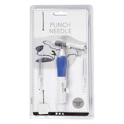Punch Needle for Embroidery - CREOTIME - Ref 46131 - 1 Soft Grip Needle Holder - 3 Needles - 2 Threaders