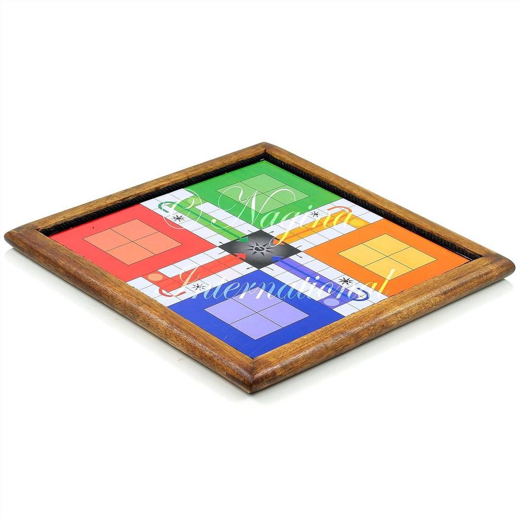 Wooden Handmade 2 In 1 Ludo Magnetic Snakes And Ladders Travel Board Fun Game - Adult