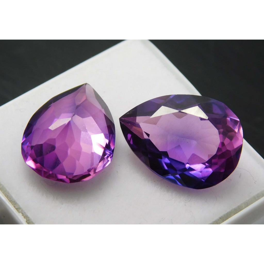 Natural 15.36 Ct CERTIFIED Purple Sapphire Pear Cut Loose Gemstones Pair A--2181