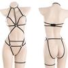 Sex Underwear Sexy Bundled Ultra-thin Perspective Pajamas Uniform Pure Desire Wind Rivet Bondage Suspender One-piece Set