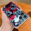 Scarlet Red Rose Flower Pattern Case For iPhone 17 Pro Max Coque iPhone 16 15 14 13 Pro Max 11 Shockproof Clear Soft Silicone Cover