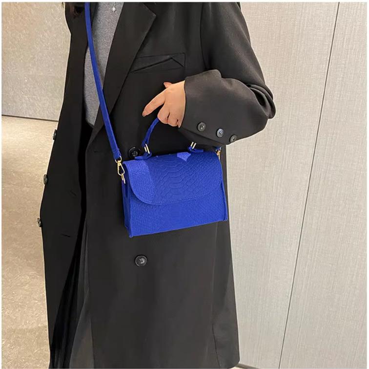 Women's Felt Shoulder Bag Ladies Handbags Luxury Designer 2026 New Fashion Alligator Pattern Square Crossbody Bag Messenger Bag