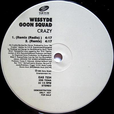 12inch Record WESSYDE GOON SQUAD - Crazy EAS7243 Yab Yum Records 1995 US Rap & Hip-Hop/R&B Used