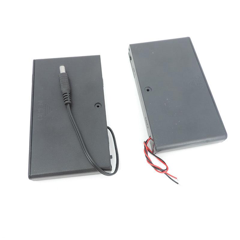 Uchwyt na baterie 12 V 8 AA Pudełko do przechowywania Obudowa z wtyczką DC Plastikowy przełącznik zasilania 1,5 V Włącznik/wyłącznik baterii z zatyczką Przewód 8 baterii 1,5 V AA
