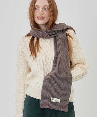 THE-ABON Unisex Day Classic Ribbed Scarf Light Brown