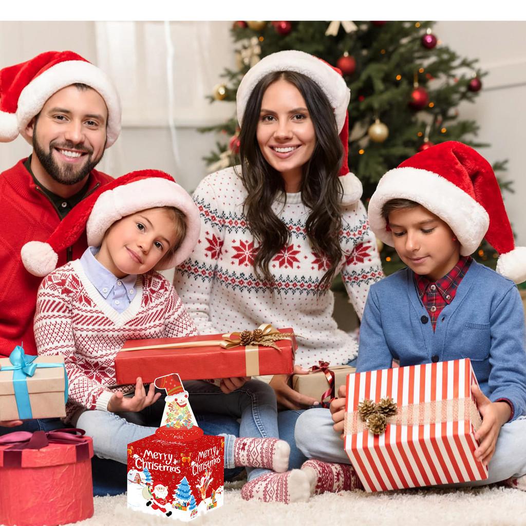 Party Christmas Decor Red Christmas Sock Pattern Gift Box For Gift Presentation