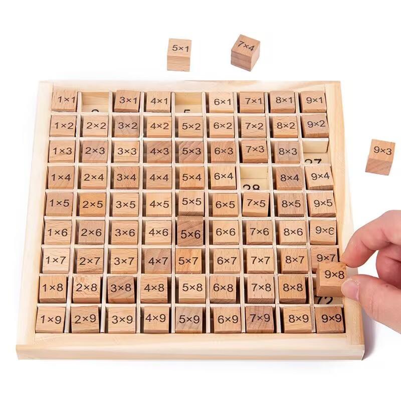 Wooden Nine-Nine Multiplication Table Building Blocks Children's Wooden Early Education Learning Toys Teaching Aids