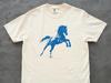 Blue Horse Shirt: Abstract Running Stallion Tee – Artistic Mustang Graphic – Gift for Horse Lovers & Equestrians