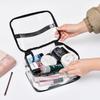 2 Pack Clear Makeup Bag Travel Storage Bag Portable Transparent Zipper Bathroom Waterproof Toiletry Bag With Handle(1large 1medium)