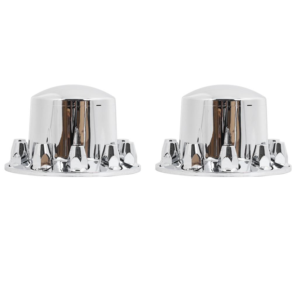 2PCS Rear Wheel Axle Covers Kit Chrome Plated Prevent Rust for Most Trucks Trailers Vehicles with 33mm Flange Lug Nuts