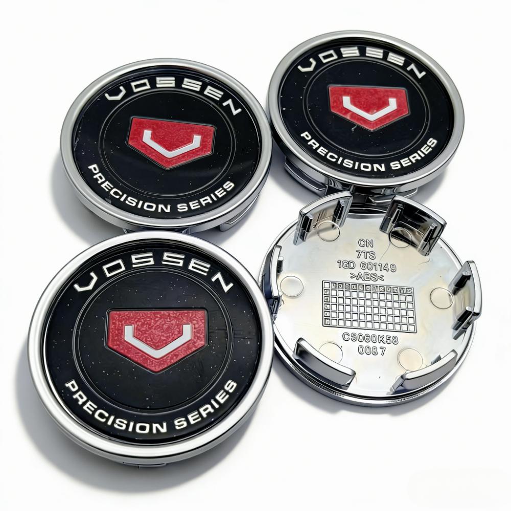 4pcs VOSSEN  Logo Emblem Car Wheel Center Caps O.D 58MM Clips 53MM Wheels Hub Cap Rim Hubcaps Dust Cover Replace Car Accessories