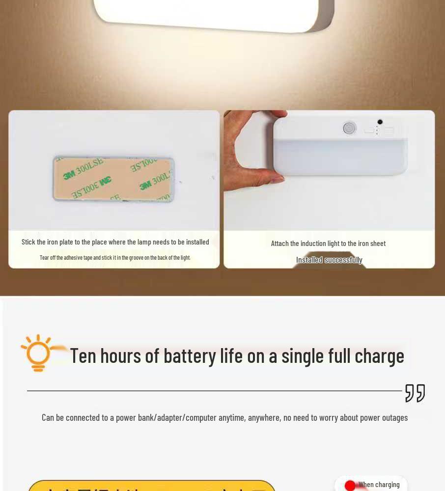 Smart RGB Sensor Night Light with Magnetic Charging - Ideal for Bedrooms, Staircases, Cabinets, and More