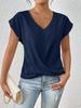 2026 Bestseller Solid V-Neck Short-Sleeve Women's T-shirt: Elegant Spring/Summer Style