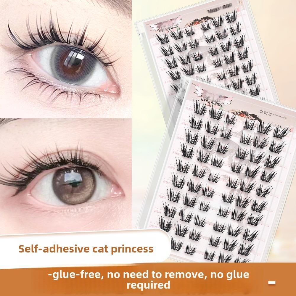 

Large Capacity Glue-Free Segment False Eyelashes - 10 Rows for Beginners Includes Tweezers