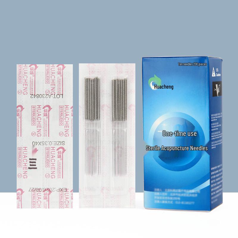 Huacheng Sterile Disposable Acupuncture Filiform Needles, 200/10-Pack