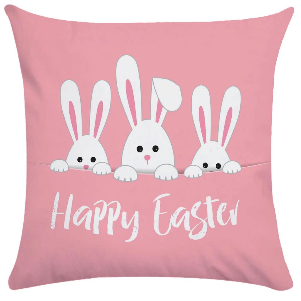 Home Decoration Easter Pillowcase Cute Rabbit Egg Print Pillowcase Living Room Sofa Cushion Cover Bedroom Room Decoration