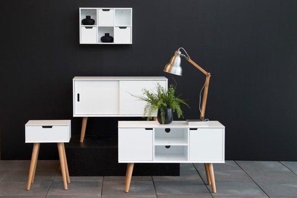 CABINET Mitra chest of drawers white SLIDING DOOR Scandinavian